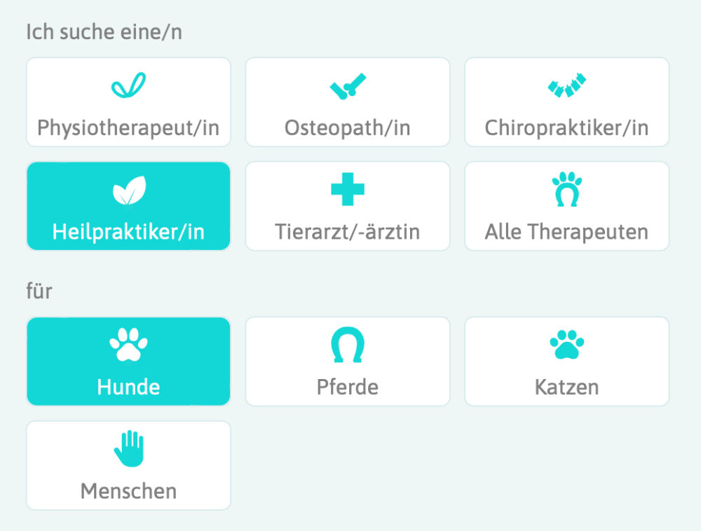 Tierheilpraktiker auf Tier-Therapeuten.net suchen